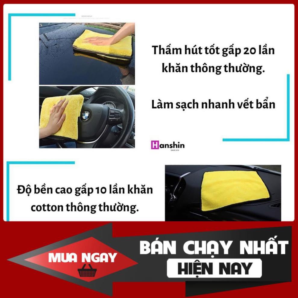 Khăn Lau Xe Hơi Ô Tô Cao Cấp Gia Dụng Đa Năng Siêu Thấm Microfiber Loại Dày, Không rụng lông, Chống Xước