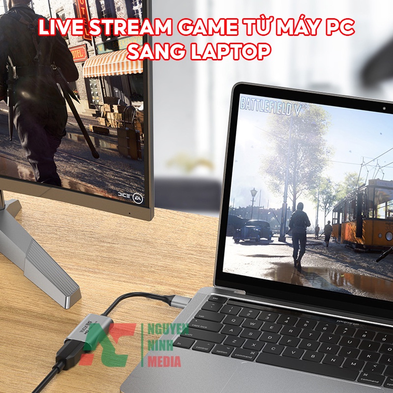 Video Capture Card HDMI to USB 3.0 ATMF4A58 1080P 60FPS  - Hỗ Trợ Live Stream, Ghi Hình Từ Điện Thoại, Camera, PS4, XBOX