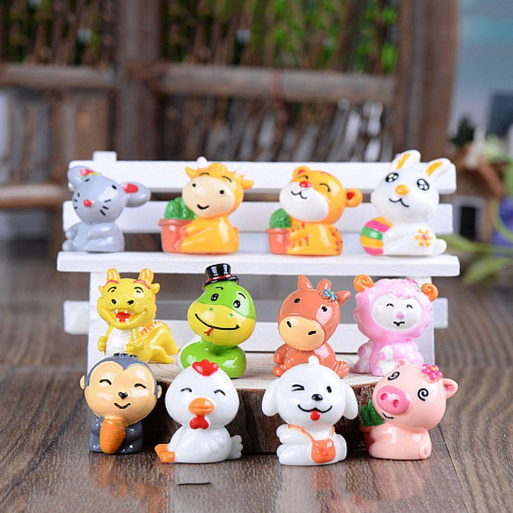 ⚝Hecceh⚝ Set 12 Mô Hình Động Vật Mini Trang Trí Vườn