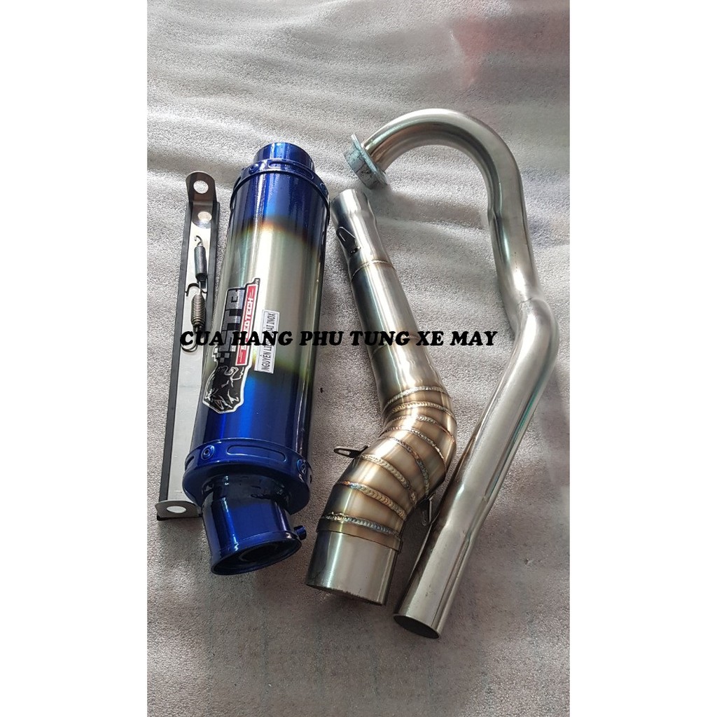 Pô STB - kèm cổ 2 khúc inox 304 gắn xe Ex 135/ Ex 150/ Winner 150/ Winner X/ Sonic/ Raider Fi/ Satria