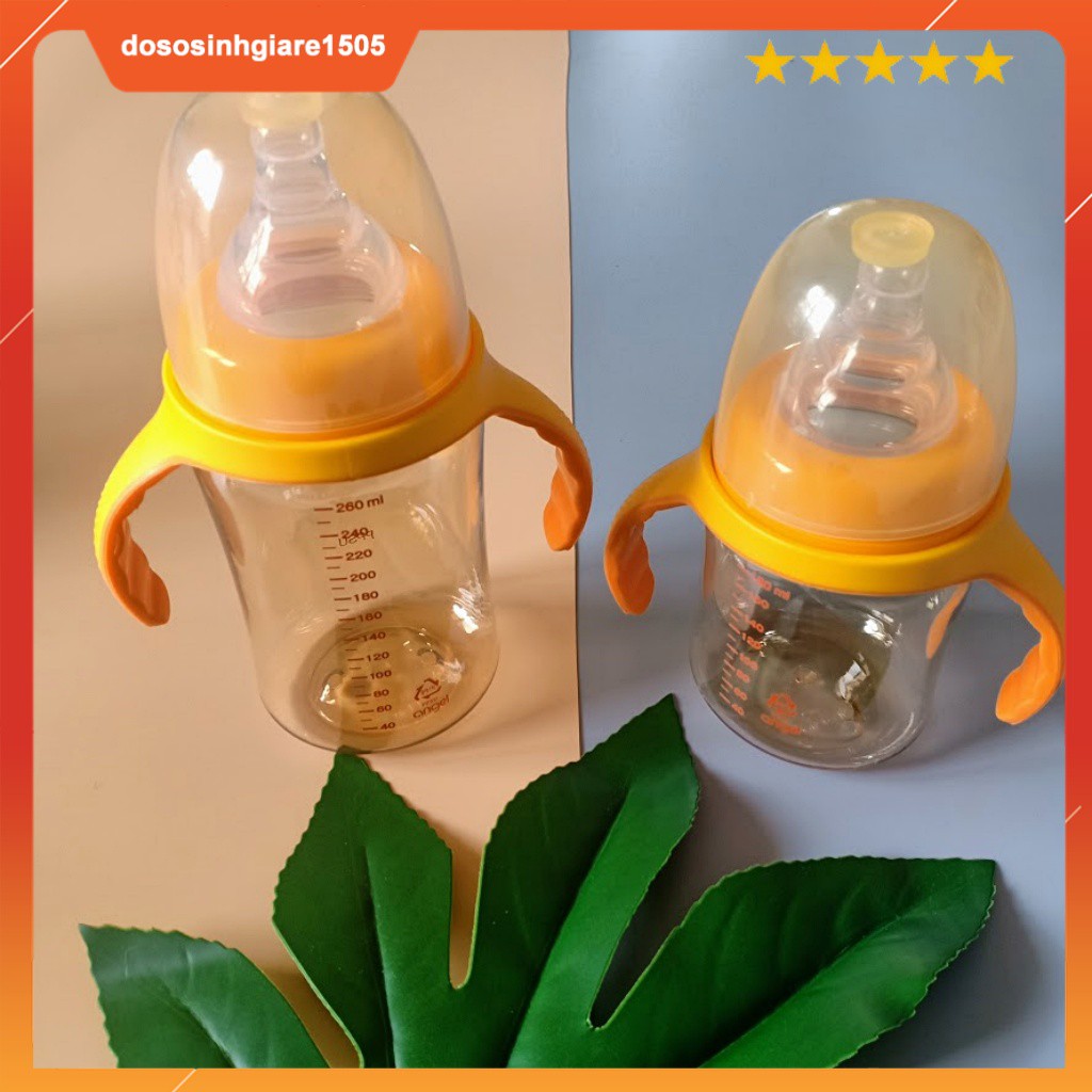 Bình sữa Wesser PPSU cổ rộng có quai cầm 180ml - 260ml