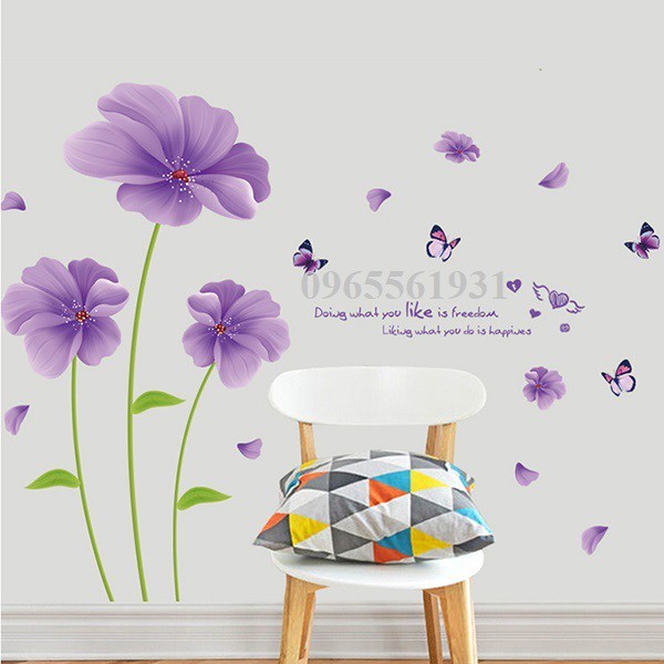 Decal Dán Tường Hoa Tím Xinh XL8197