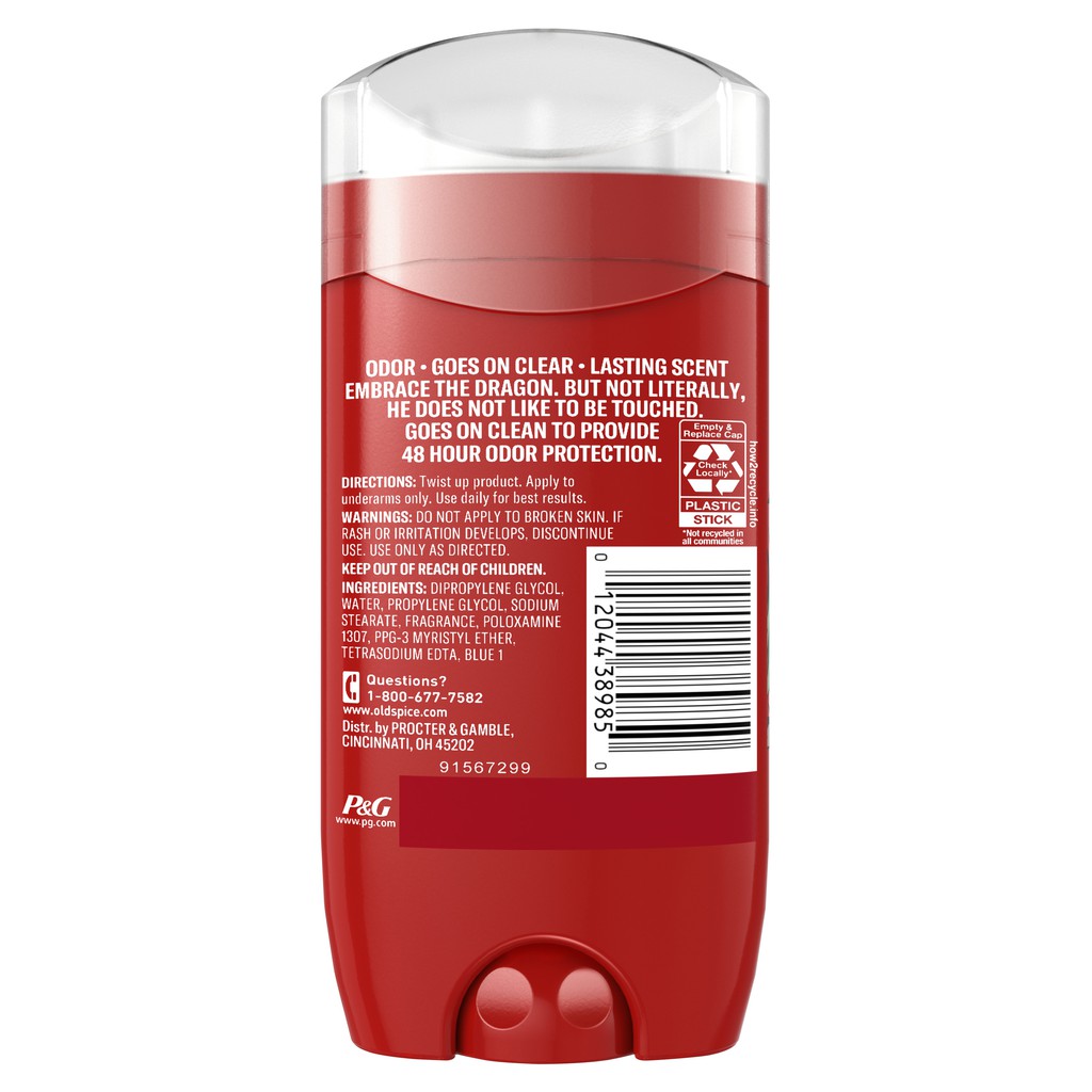 [FREESHIP-HÀNG AUTH] Lăn Sáp Khử Mùi Nam Old Spice DragonBlast 85g (Sáp Xanh)