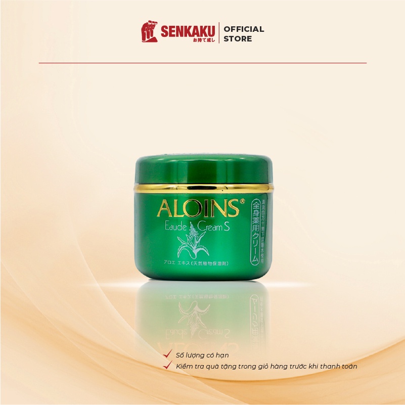 Kem dưỡng Aloins nhật Senkaku trắng da và dưỡng ẩm toàn thân Lô Hội Eaude Cream 185g