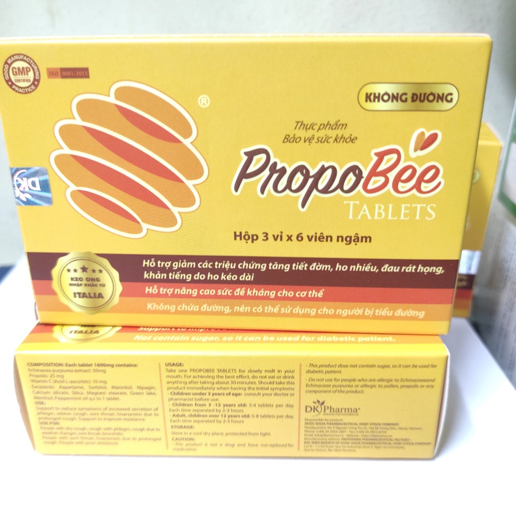 [Chính hãng ] Viên ngậm keo ong Propobee không đường giúp tăng sức đề kháng giảm ho và đau rát họng (Hộp 18 viên)