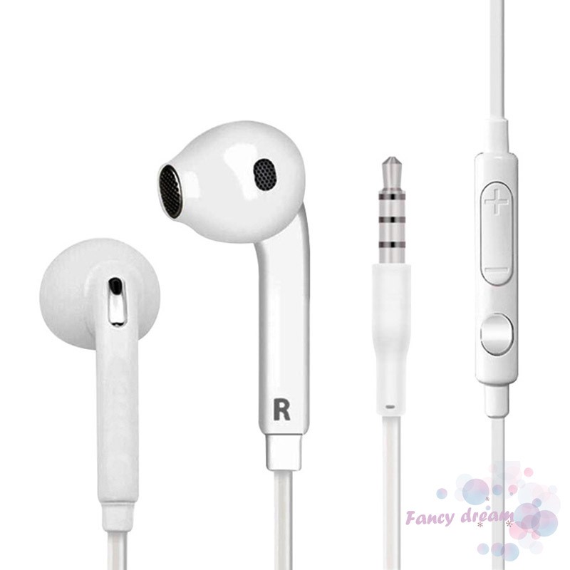 3.5mm Stereo Music Wired Earphone In Ear Earbud Control Headphone with Mic for Samsung S6/ S6 Edge