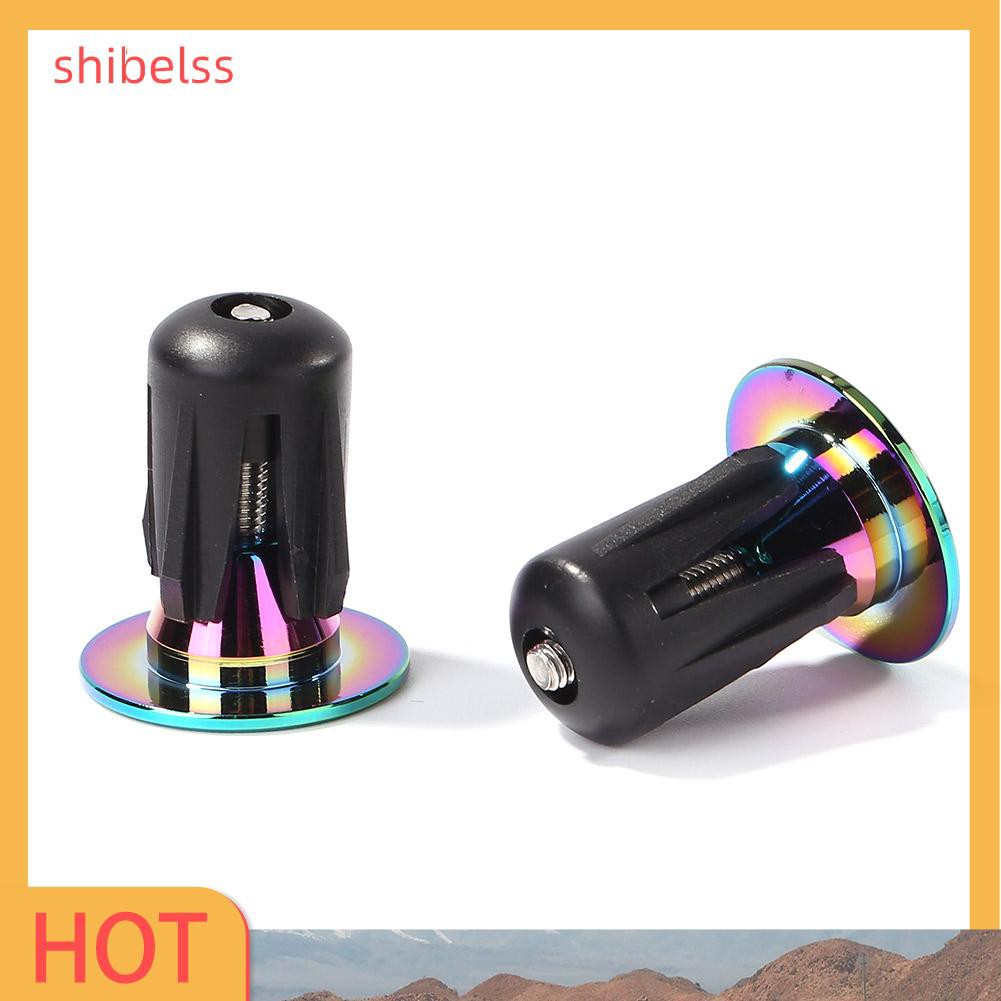 （ʚshibelss）2x Burnt Blue Bike Handle Bar End Cap Aluminum Alloy MTB Road Bike End Plug