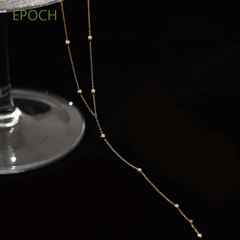Epoch Vòng Cổ Choker Dáng Dài Đính Hạt Nhiều Màu Phong Cách Hàn Quốc Đơn Giản Thời Trang Cho Nữ