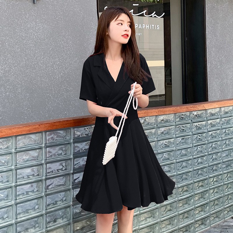 Váy cho con ti cổ vest công sở