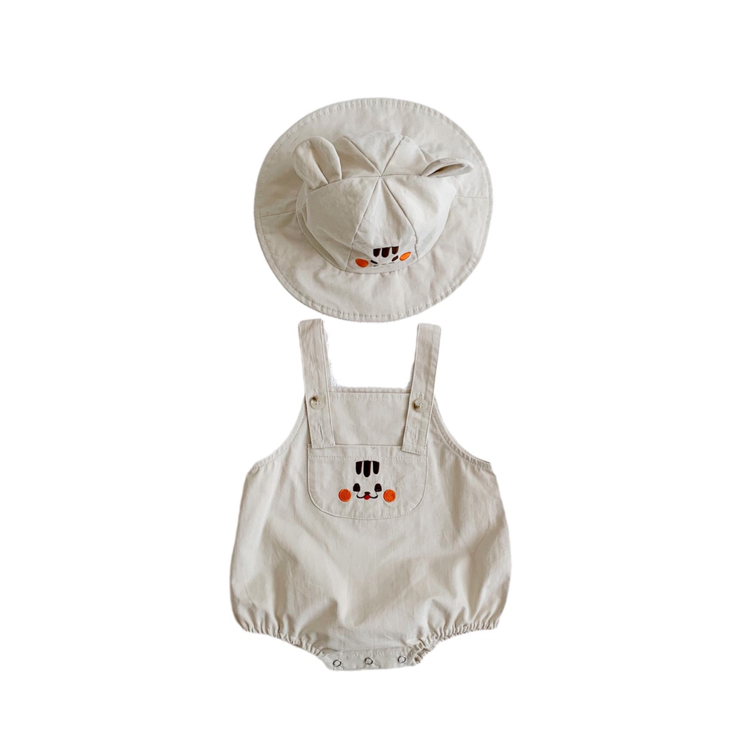 Bộ Áo Liền Quần Kèm Mũ Kiểu Hoạt Hình Đáng Yêu Cho Bé Sơ Sinh Từ 0-2 Tuổi