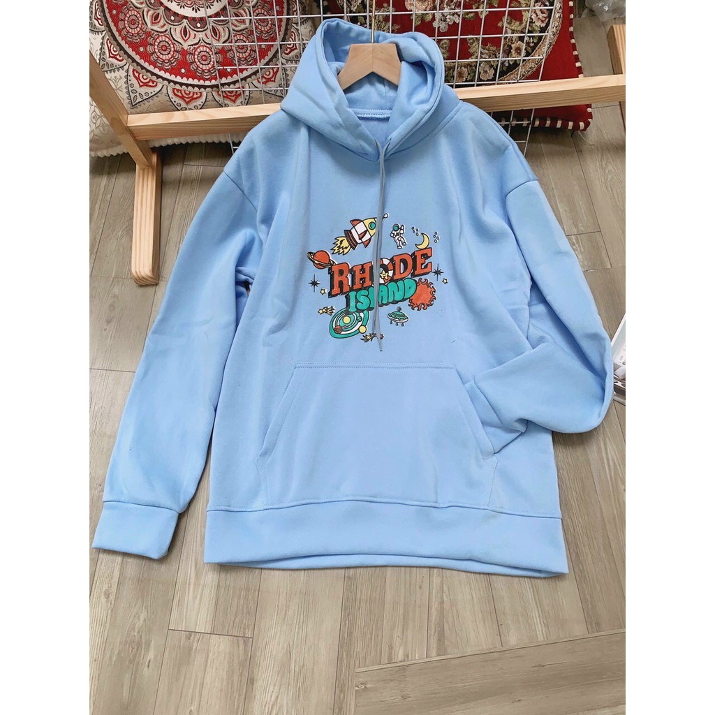 Áo Hoodie Unisex Rhode Island Nam Nữ Bigsize - Áo Khoác Nỉ Ulzzang form rộng - Áo khoác Nam Nữ trơn Uni Mùa Đông