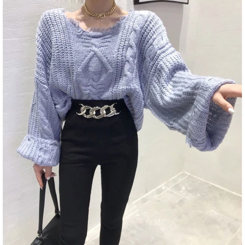 Áo Sweater Dáng Rộng Phong Cách Phương Tây Thời Trang Thu Đông