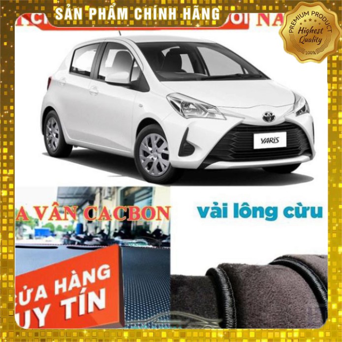 Thảm Taplo Xe YARIS Da Carbon 3 Lớp Hoặc Nhung Lông Cừu Hàng Loại 1 -FREE SHIP