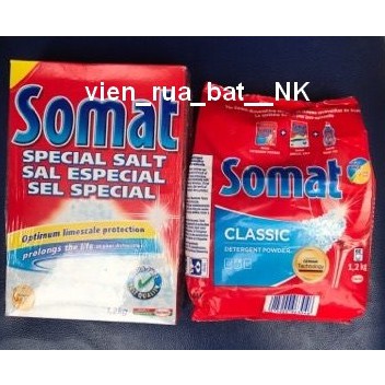 Bột Rửa Chén Bát Somat 1,2kg + Muối Somat 1,2kg Hoặc Muối Ludwik 1.5kg( Viên Bóng Nhập Khẩu)