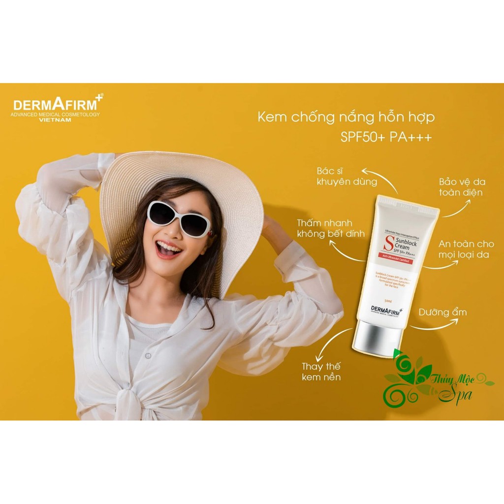 KEM CHỐNG NẮNG HỖN HỢP TRẮNG SÁNG SUNBLOCK CREAM DERMAFIRM | BigBuy360 - bigbuy360.vn
