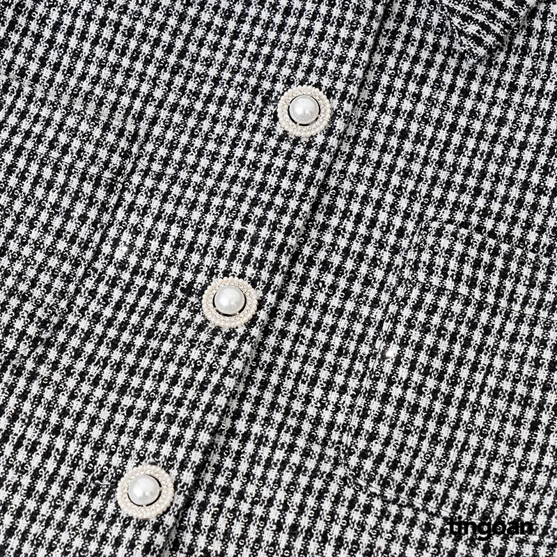 TINGOAN® - Áo tweed crop tweed lấp lánh cổ bẻ tingoan YOU’RE THE BESTIE JACKET