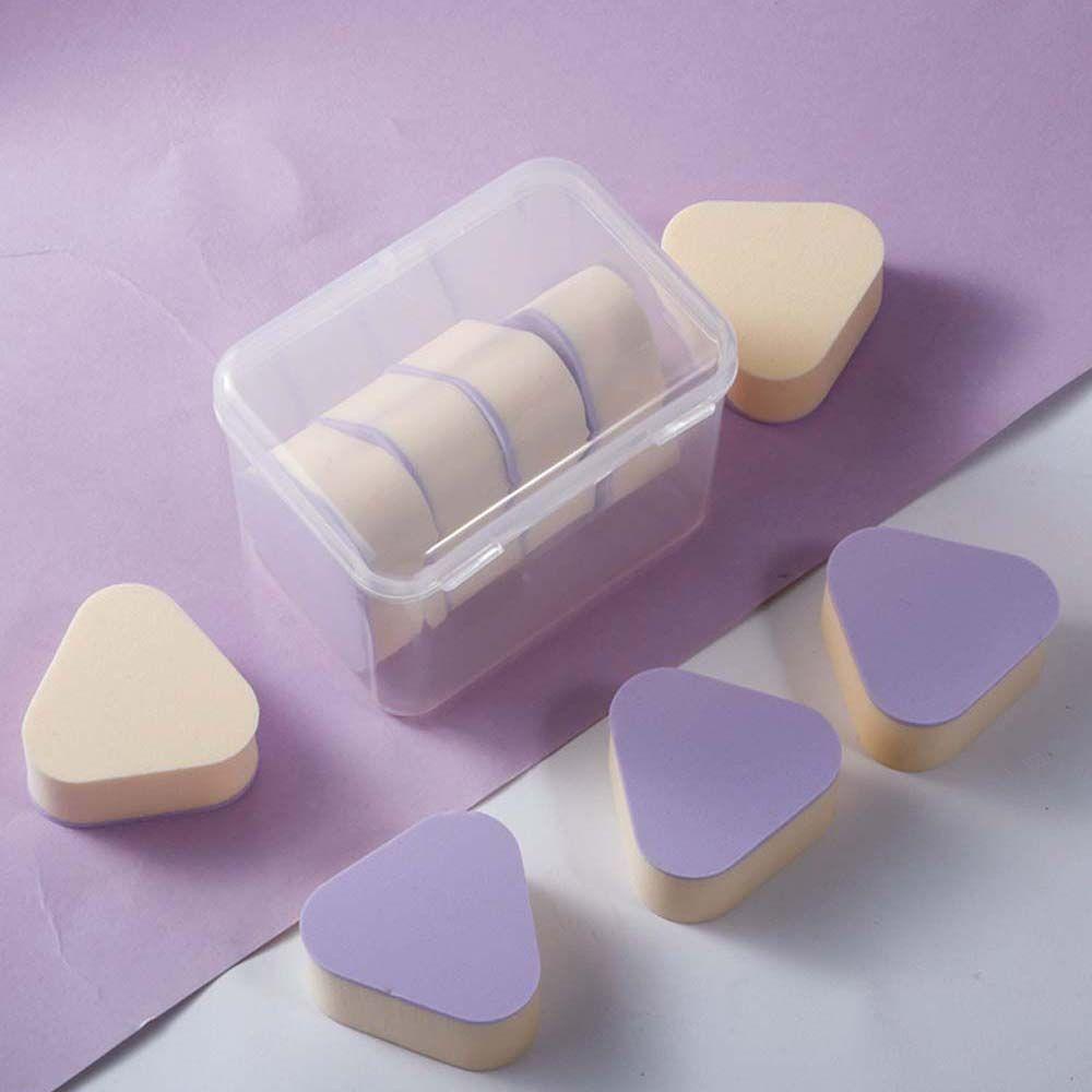 Set 1 / 4 Mút Trang Điểm Hình Tam Giác Màu Tím Sử Dụng Cả Khi Ướt Và Khô