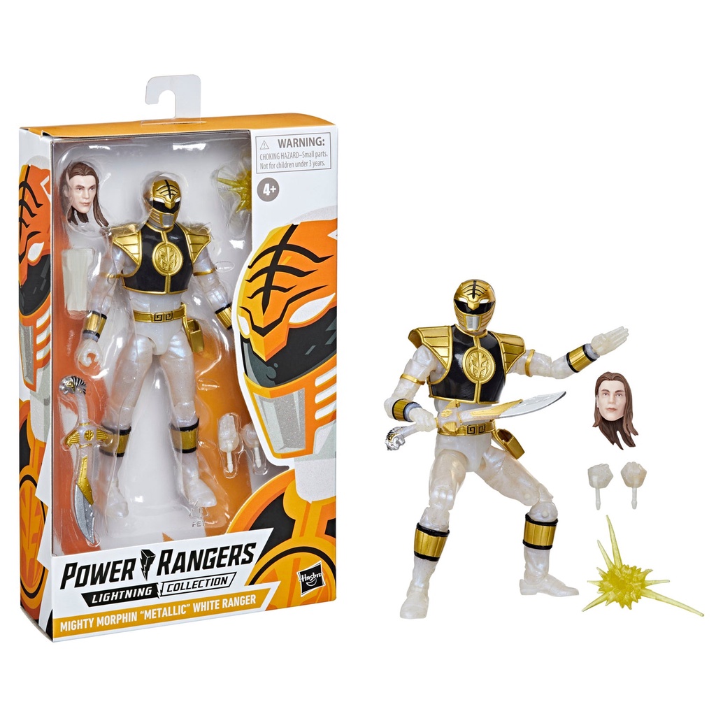 Mô hình nhân vật Hasbro⚡Power Rangers Lightning Collection⚡6-inches MMPR Metallic White Ranger - HasbroPulse Exclusive
