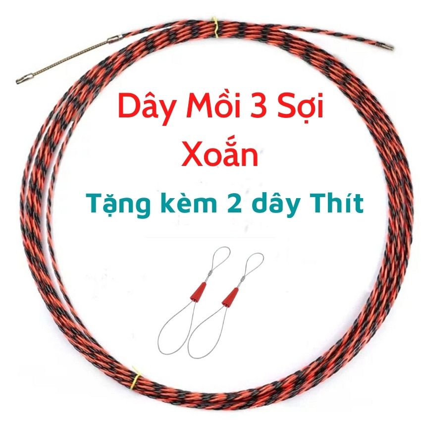 dây mồi luồn dây điện 💢💢𝑭𝑹𝑬𝑬𝑺𝑯𝑰𝑷  💢💢 xả kho  _dây xoắn 3 sợi siêu bền,nhựa đỏ đen