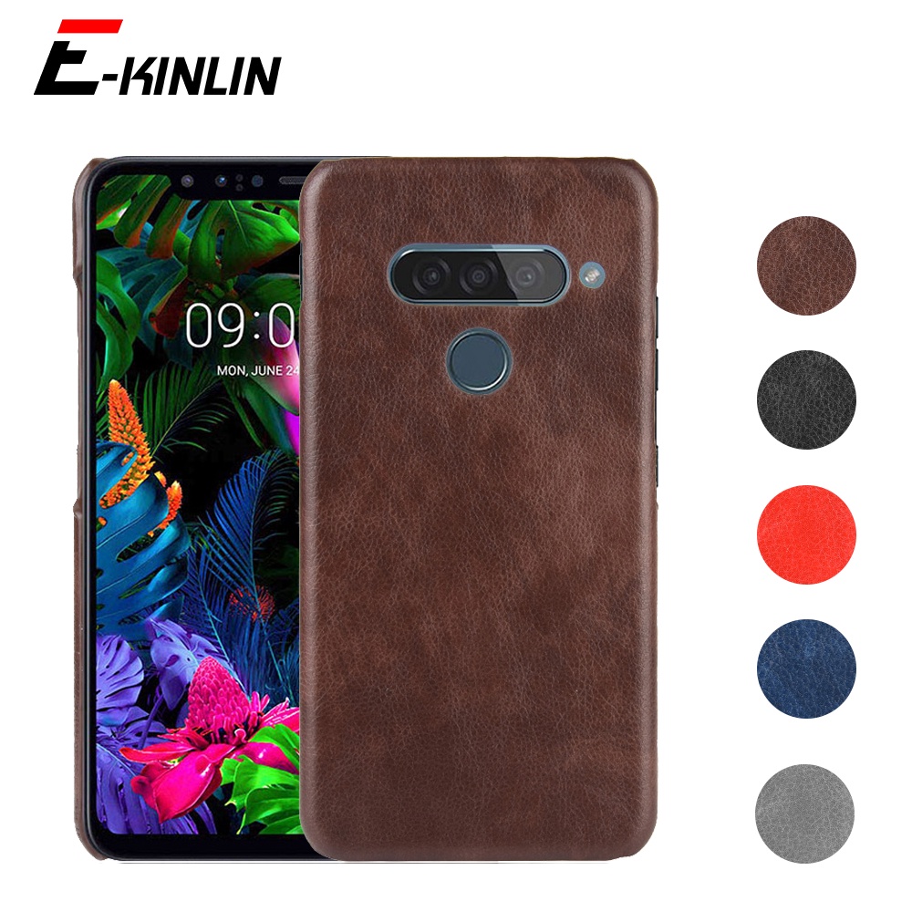Ốp Điện Thoại PC Cứng Phối Da PU Phong Cách Cổ Điển Cho LG V50 V40 ThinQ G8S Q7 Q7a Stylo 5x 5 Plus