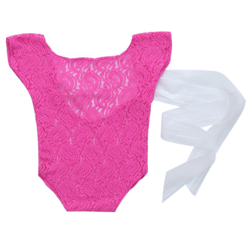 Jumpsuit ren thắt nơ lưng chụp ảnh cho bé