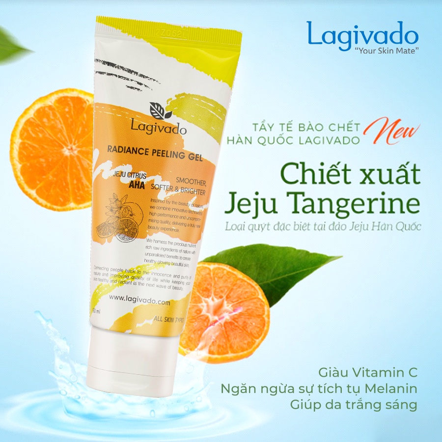 - Tẩy tế bào chết da mặt Hàn Quốc Lagivado JeJu Tangerine Radiance Peeling 50 ml