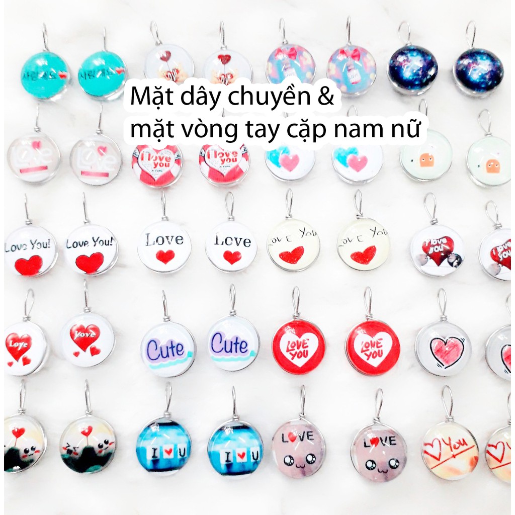 Sỉ 10 mặt dây chuyền / mặt vòng tay 14mm [ sỉ mặt thủy tinh in hình tại xưởng sản xuất ]