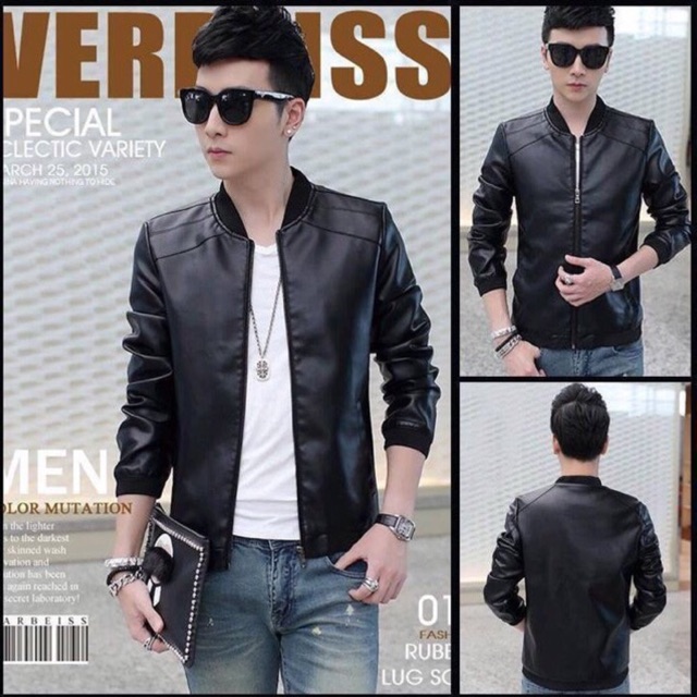 Áo khoác giả da nam nữ ráp vai_ ảnh thật | BigBuy360 - bigbuy360.vn