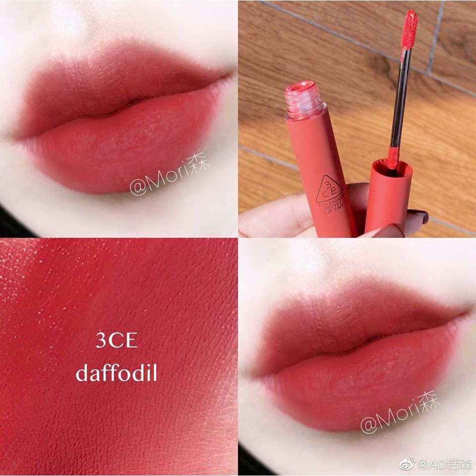 Son Kem Lì 3CE Velvet Lip Tint #DAFFODIL (Đỏ Đất) Chính hãng