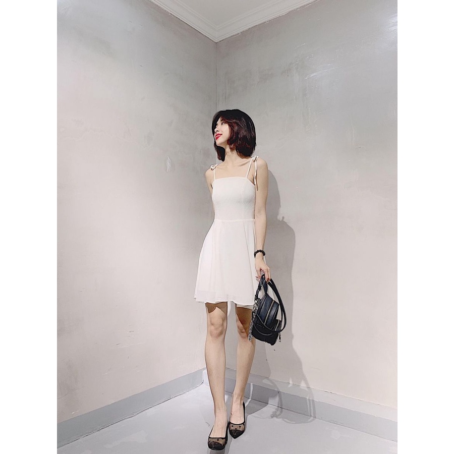Đầm/Váy 2 Dây Thắt Nơ Vai - Chun Lưng
