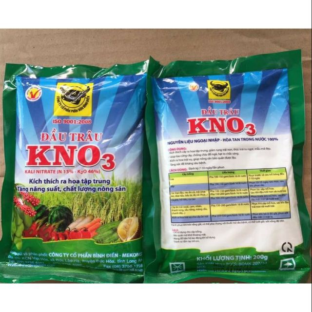 KNO3 200g đầu trâu kích thích ra hoa đậu trái tập trung (white)..