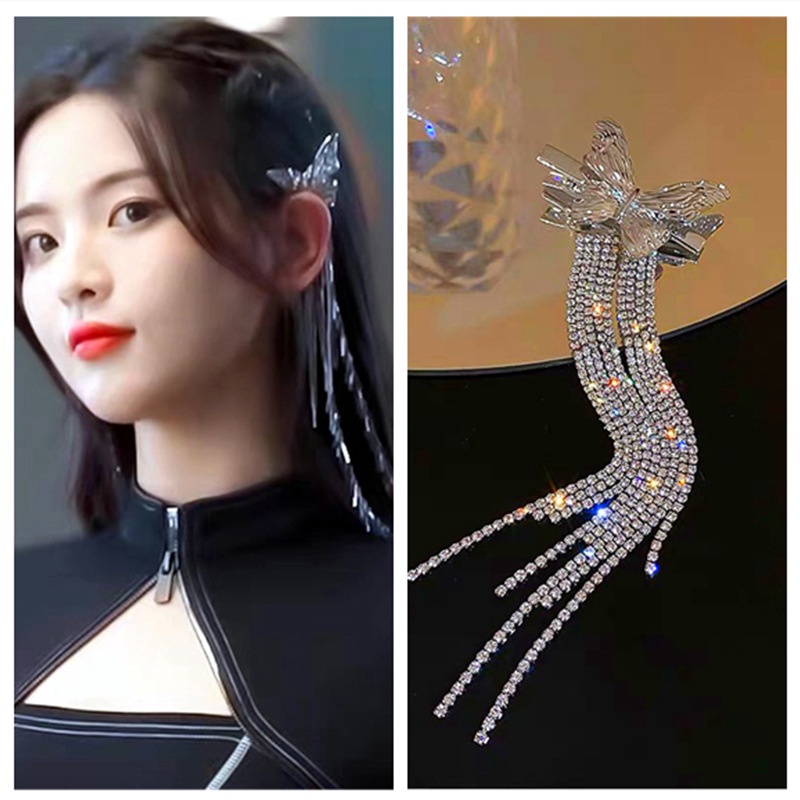 Kẹp Tóc Kim Loại Hình Bướm 3D Phong Cách Hàn Quốc