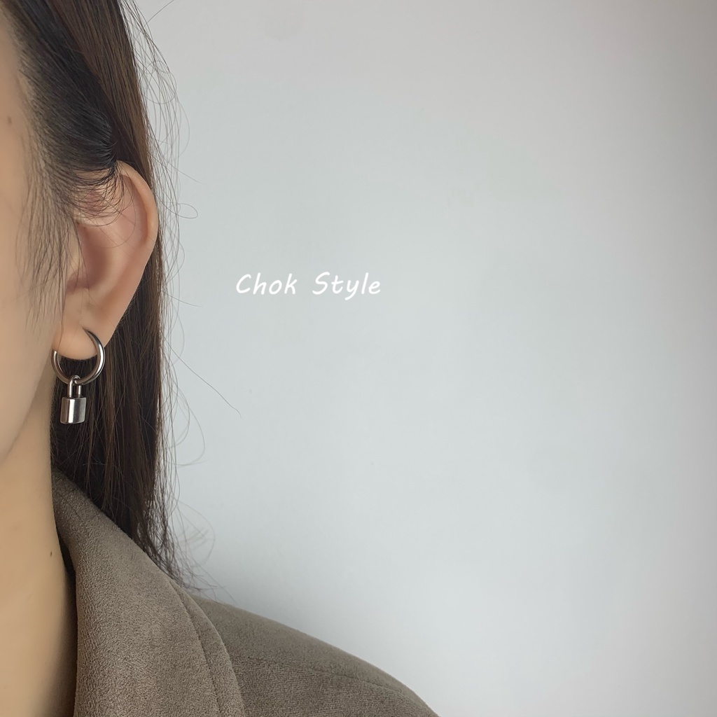 Khuyên Tai Thời Trang Hình Ổ Khóa Độc Đáo