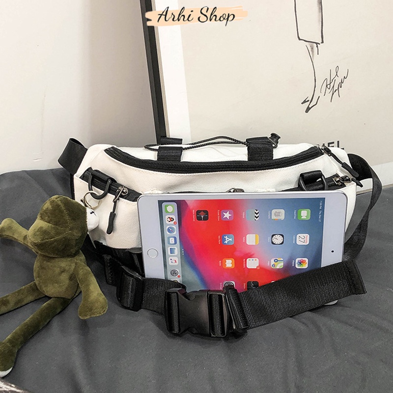 Túi Chéo Túi Bao Tử Unisex Vải Canvas Phong Cách Thời Trang Hàn Quốc Bao Trất