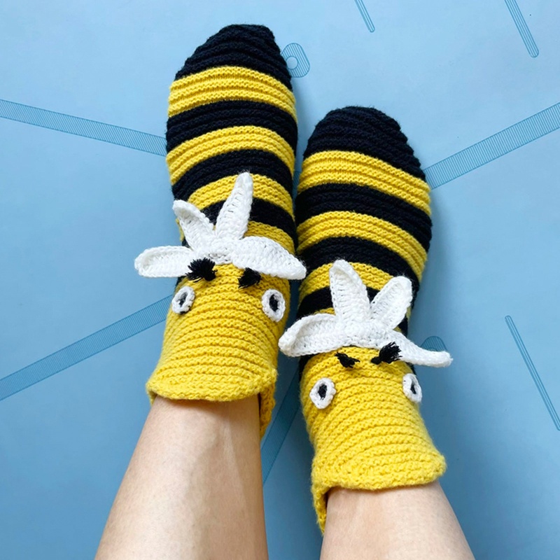 Xixi Tất Dệt Kim Kẻ Sọc Đính Hình Ong Ngộ Nghĩnh Cho Nữ