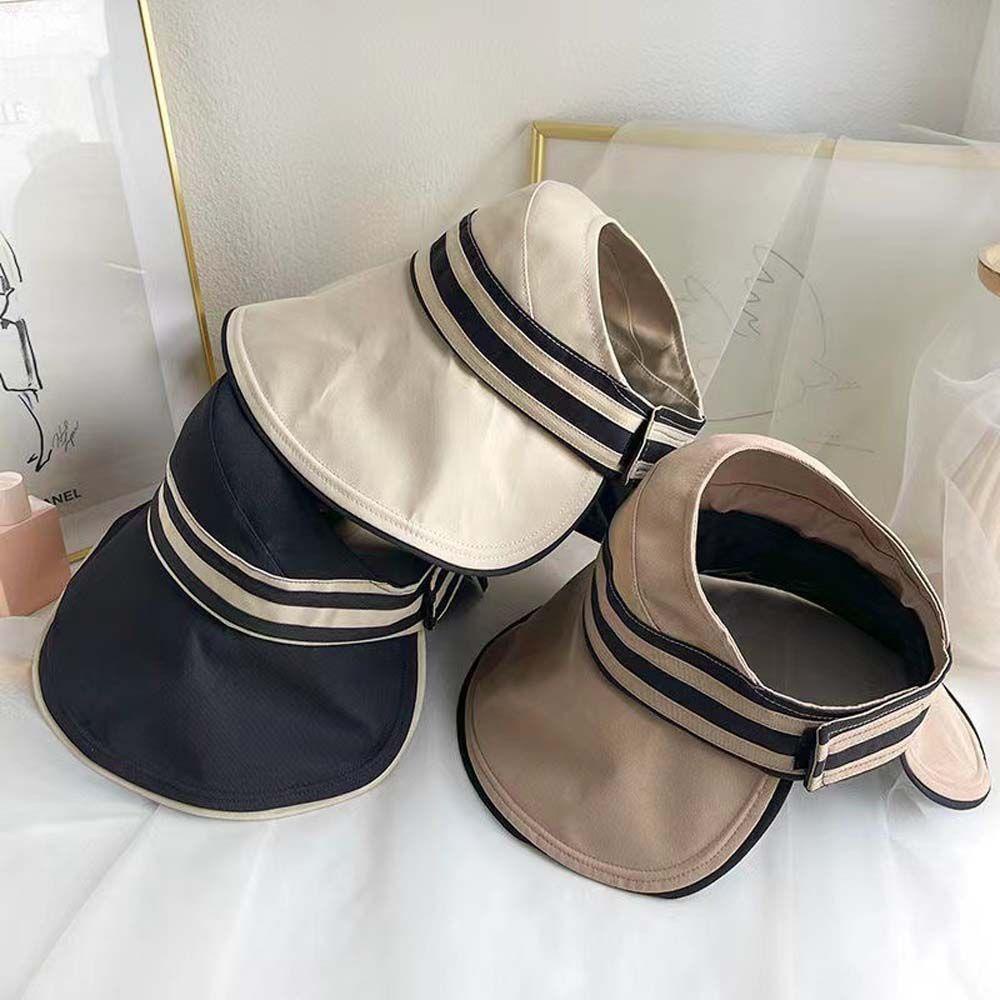 Nón Tai Bèo Vành Rộng Họa Tiết Kẻ Sọc Chống Tia UV Thời Trang Mùa Hè Cho Nữ