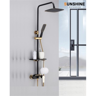 [Xả Kho 2 Ngày] Bộ sen cây tắm nóng lạnh nhập khẩu inox cao cấp Sunshine SS-304 (Đen Vàng)