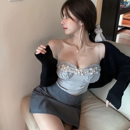 ÁO CROPTOP DÂY ĐÁ HOA (A2355)