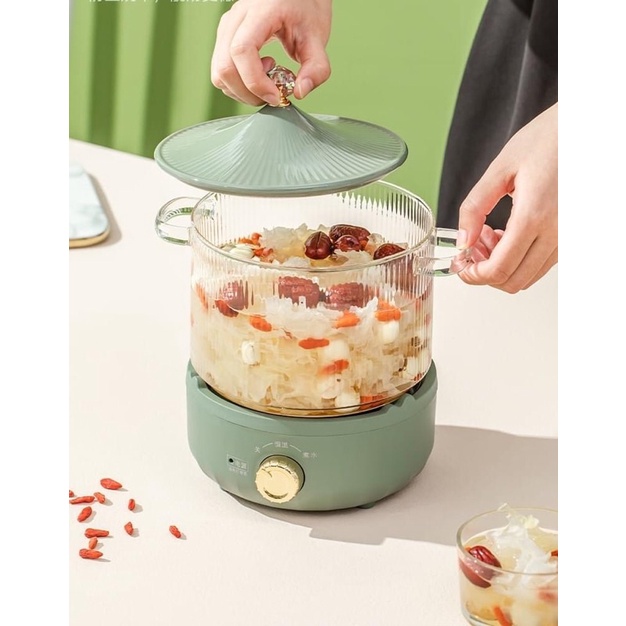 Set bếp điện và nồi thuỷ tinh chịu nhiệt tông màu pastel siêu cấp sang chảnh
