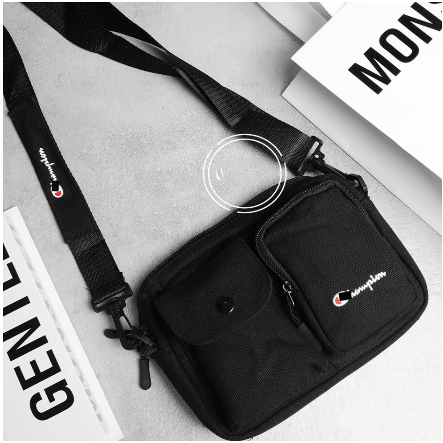 Túi chéo bao tử nam &amp; nữ unisex đeo vai xách đeo bụng đẹp đi chơi, đi học chất canvas CHAMPION VER 1  | steven