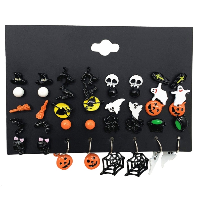 Khuyên Tai Dạng Vòng Thả Hình Bộ Xương Nhện Cho Tiệc Halloween YOUYO