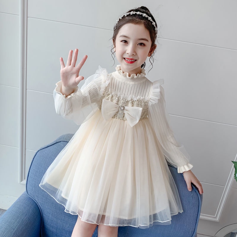 Đầm Công Chúa Chất Lượng Cao Thời Trang Thu Đông Mới Cho Bé Gái 4-13 Tuổi