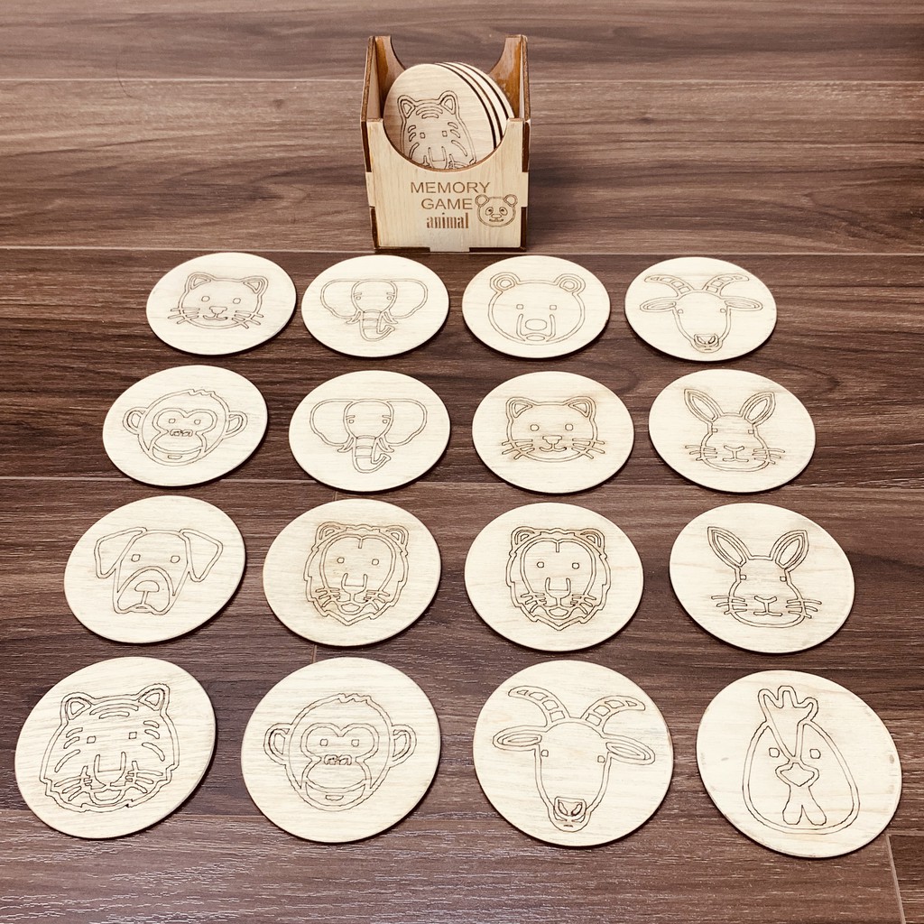Đồ Chơi Thông Minh Bằng Gỗ,Trò Chơi Board Game Luyện Khả Năng Ghi Nhớ MemoryGame Chủ Đề Động Vật Animal