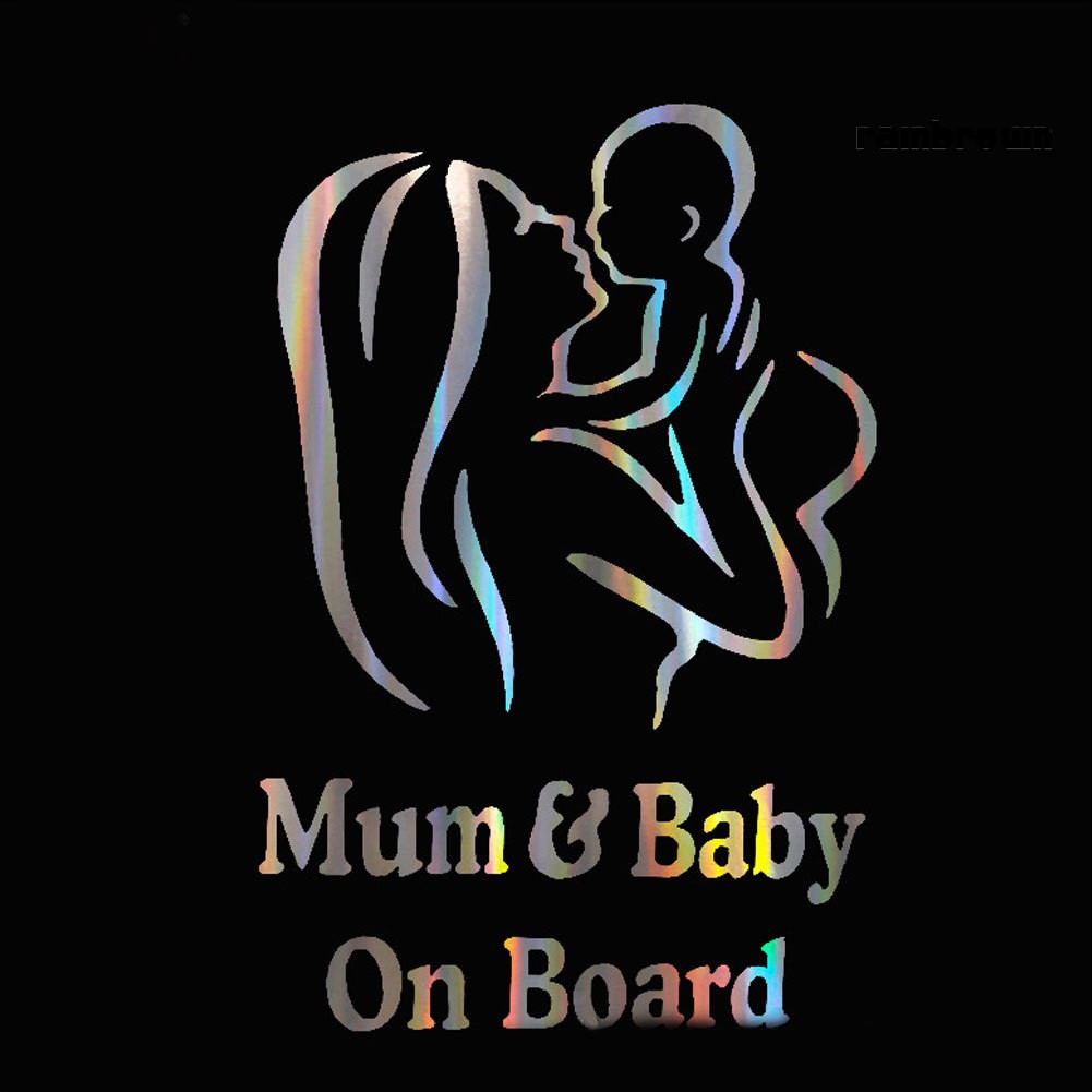 Hình dán cảnh báo Baby In Car phản quang nhiều màu trang trí xe hơi