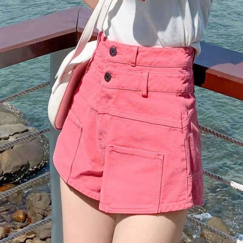 Quần Short Denim Ống Rộng Phong Cách Hàn Quốc Dành Cho Nữ
