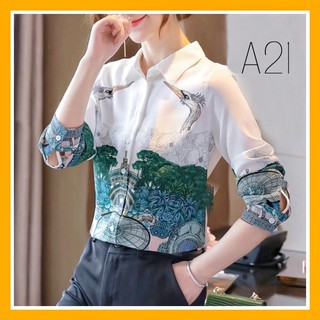 Áo Sơ Mi Kate Lụa Hàn Quốc A21 - Áo dành cho dân văn phòng, công sở