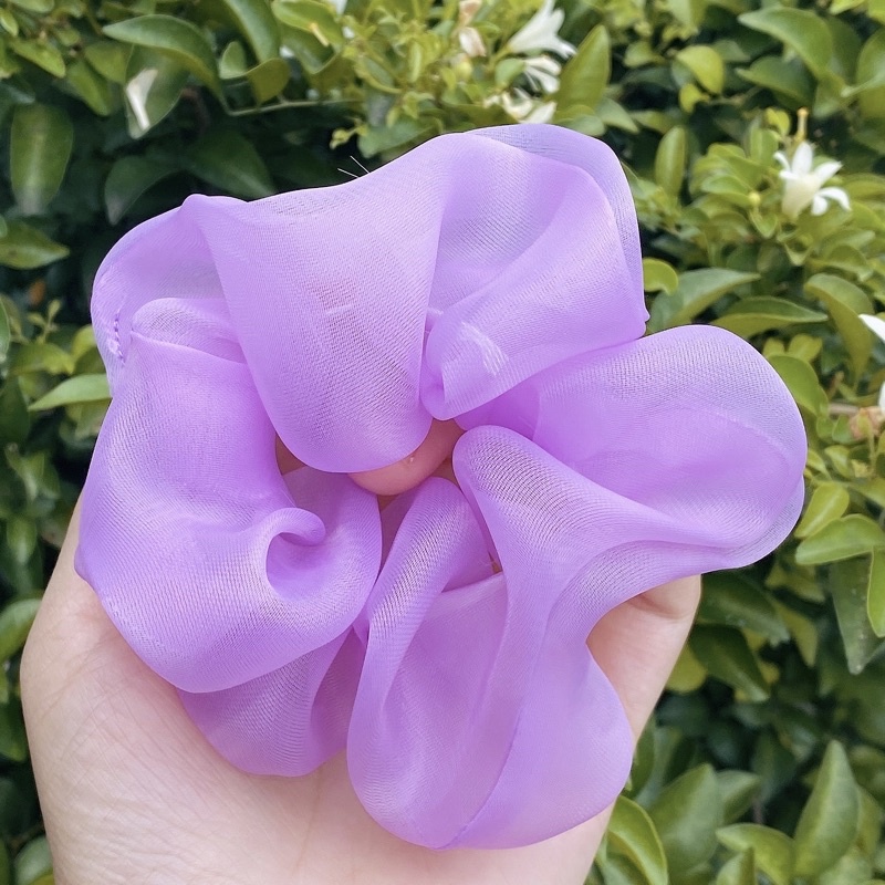 Scrunchies cột tóc voan kính siêu dễ thương [FREE SHIP]