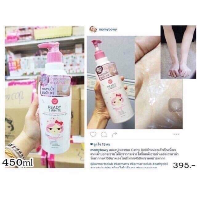 Sữa tắm kích trắng CATHY DOLL Ready 2 White One Day Whitener Body Cleanser