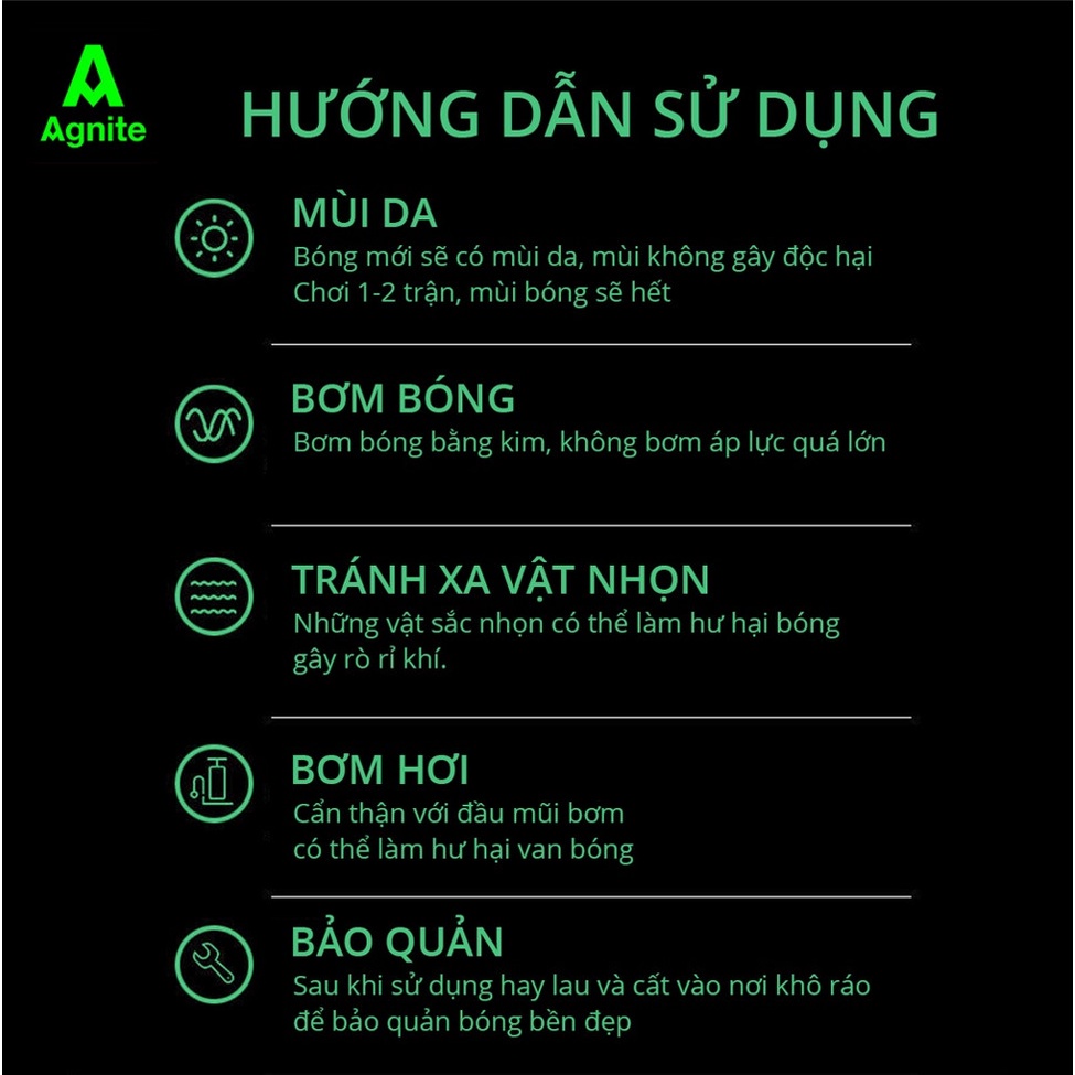 Quả bóng đá Agnite tiêu chuẩn - Size 5, Da PU cao cấp, Siêu nhẹ, Chính hãng, Đàn hồi tốt, Chất lượng cao thi đấu - F120