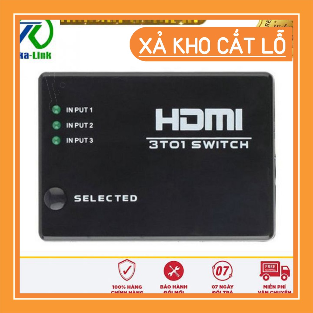 (SEO OFF) Bộ chia HDMI (Xả Kho) Bộ chia 3 HDMI  ra 1 HDMI có remost